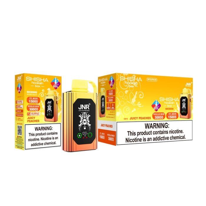 JNRJNR SHISHA Hookah box 30000 puff Disposable Vapejuicy peaches