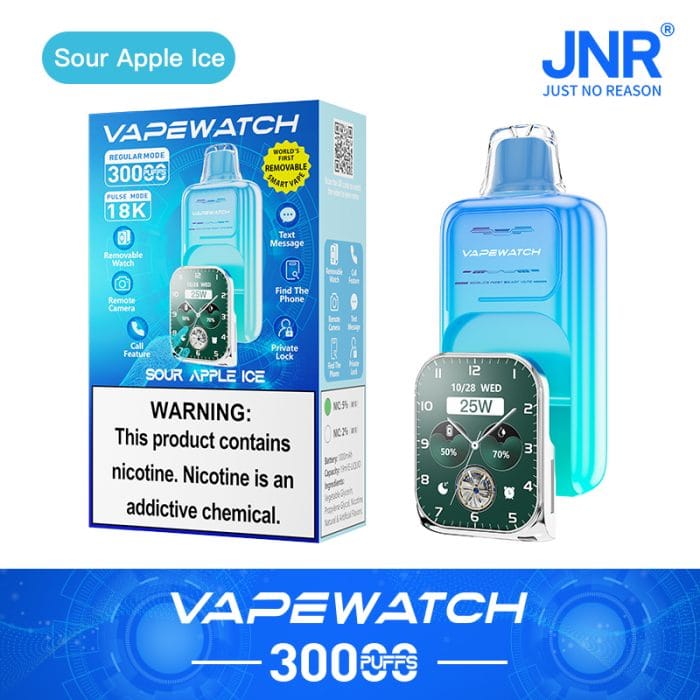 JNRJNR Vape Watch 30000 Puffs Disposable Vapesour apple ice