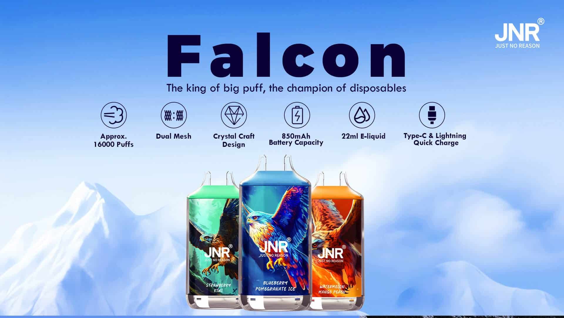 JNRDiscover The Ultimate Vaping Experience With Jnr Falcon 16000 Puff 16k Puffs Disposable Vapefalcon info