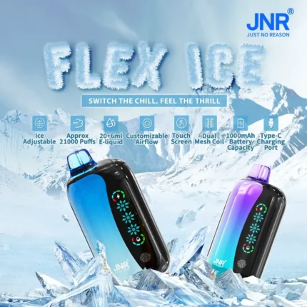 JNRUltimate Guide To JNR Flex Ice 21000 Puffs Touch Screen Vape 21K puff Touch Screen ice controljnr flex ice ajustable smart vape en gros