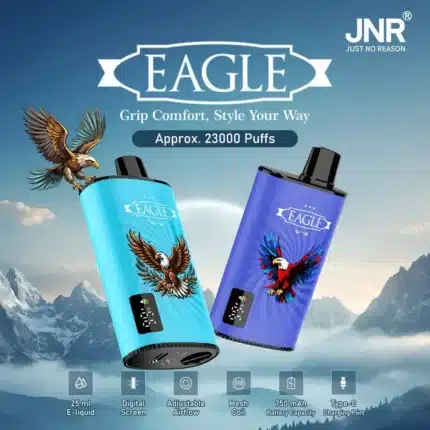 JNRJNR EAGLE Smart Disposable Vape 25ml 23000 Puffs 750mAh Adjustable Airflowimgi jnr eagle disposable vape