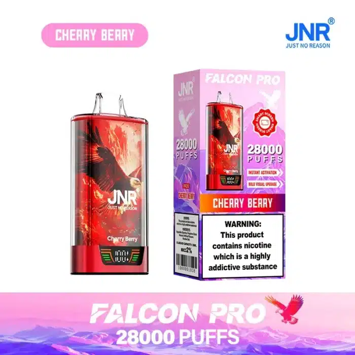 JNRThe Jnr Falcon Pro 28K Puffimgi h vape jnr falcon pro puffs cherry berry