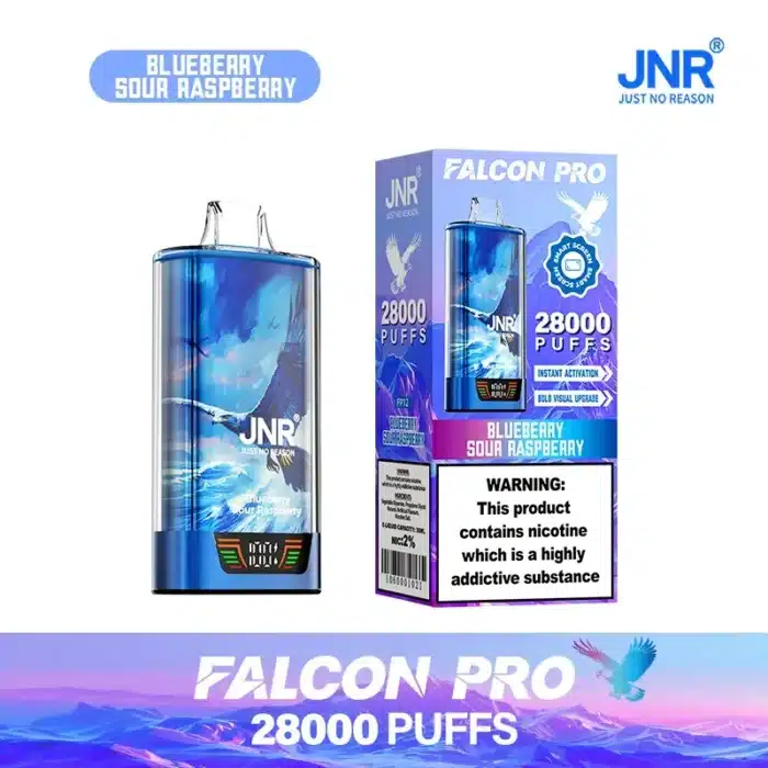 JNRThe Jnr Falcon Pro 28K Puffimgi h vape jnr falcon pro puffs blueberry sour raspberry