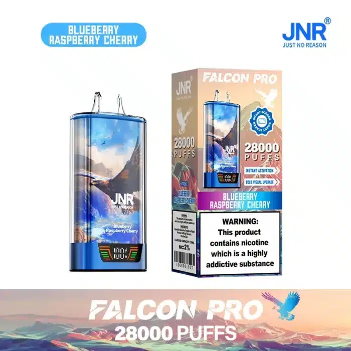 JNRThe Jnr Falcon Pro 28K Puffimgi h vape jnr falcon pro puffs blueberry raspberry cherry