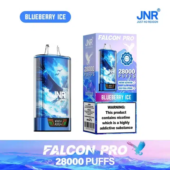 JNRThe Jnr Falcon Pro 28K Puffimgi h vape jnr falcon pro puffs blueberry ice